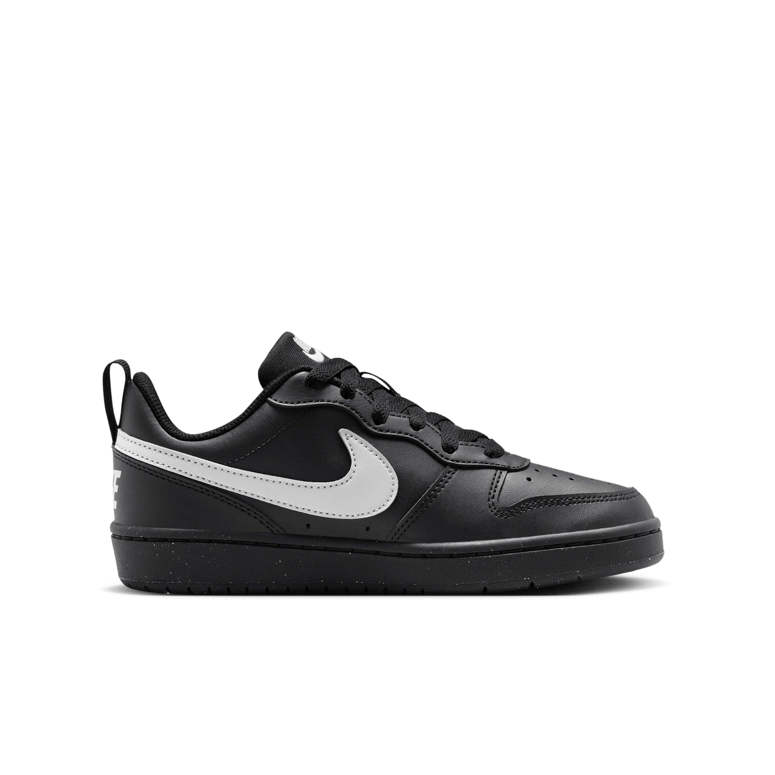 Nike Court Borough Low Recraft "Black/Black/Grey Fog" Grade School Boys' Shoe - BLACK/BLACK/GREY